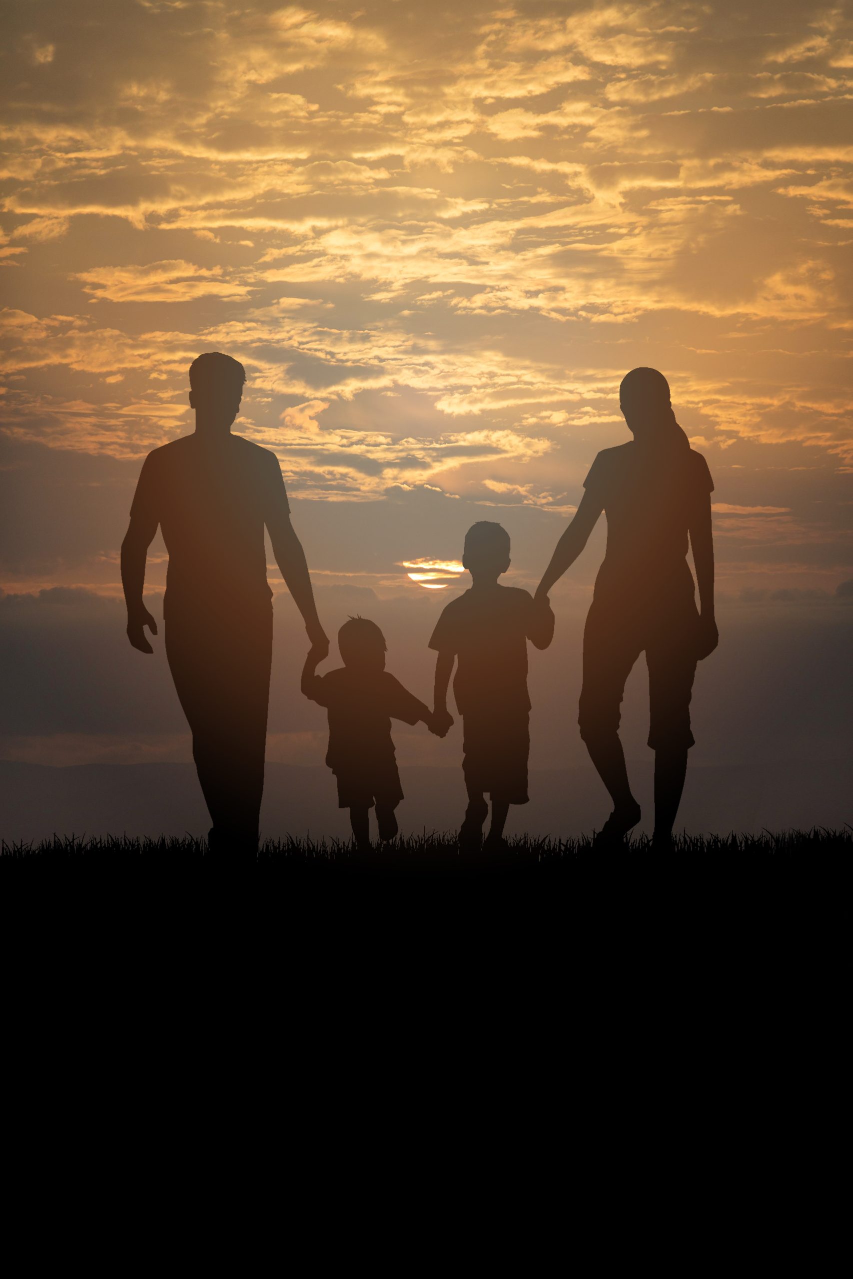 full shot family members silhouettes outdoors (1)